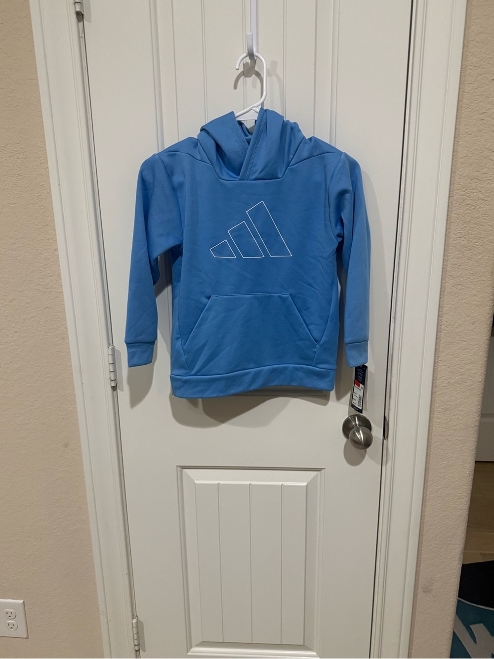 adidas Light Blue Kids Pullover Hoodie Sweatshirt